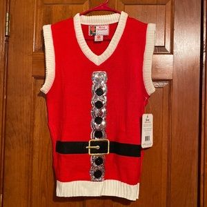 Red Christmas Sweater Vest